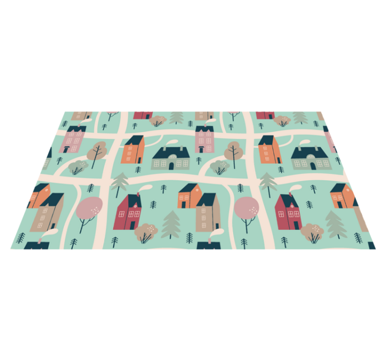 Vinyl Teppich Kinderzimmer kinderspieldorf - TenStickers