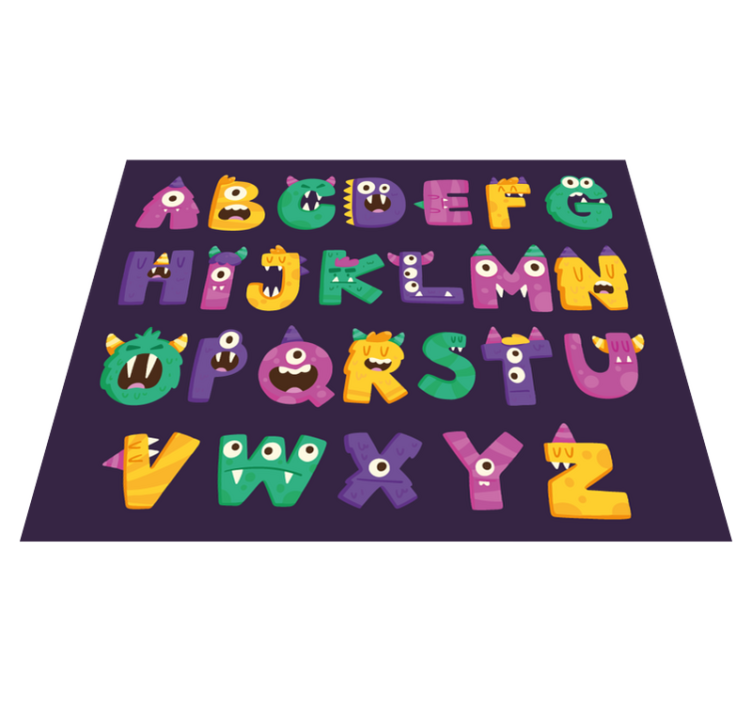 Vinyl Teppich Alphabet buchstaben-Monster - TenStickers