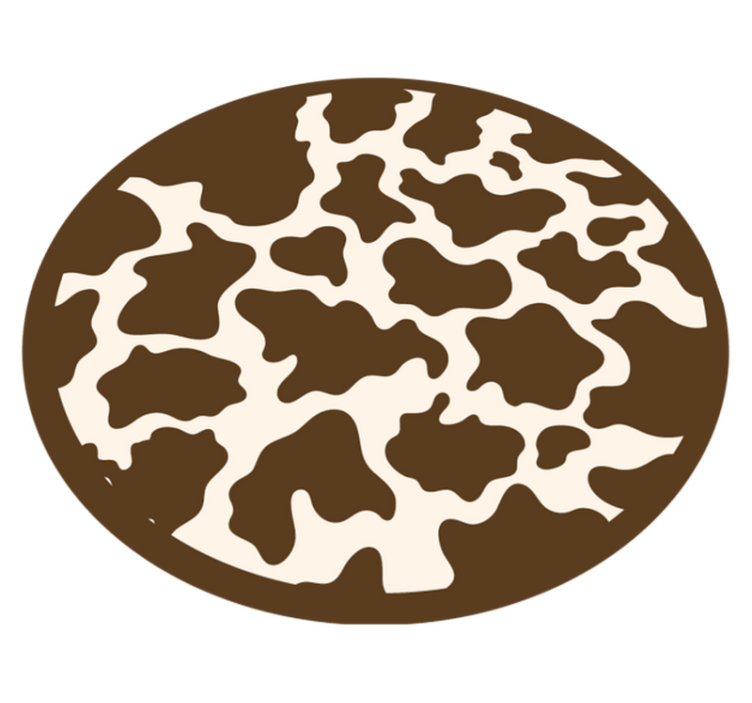 Vinyl Teppich Tiermuster rindsleder kreisförmig - TenStickers