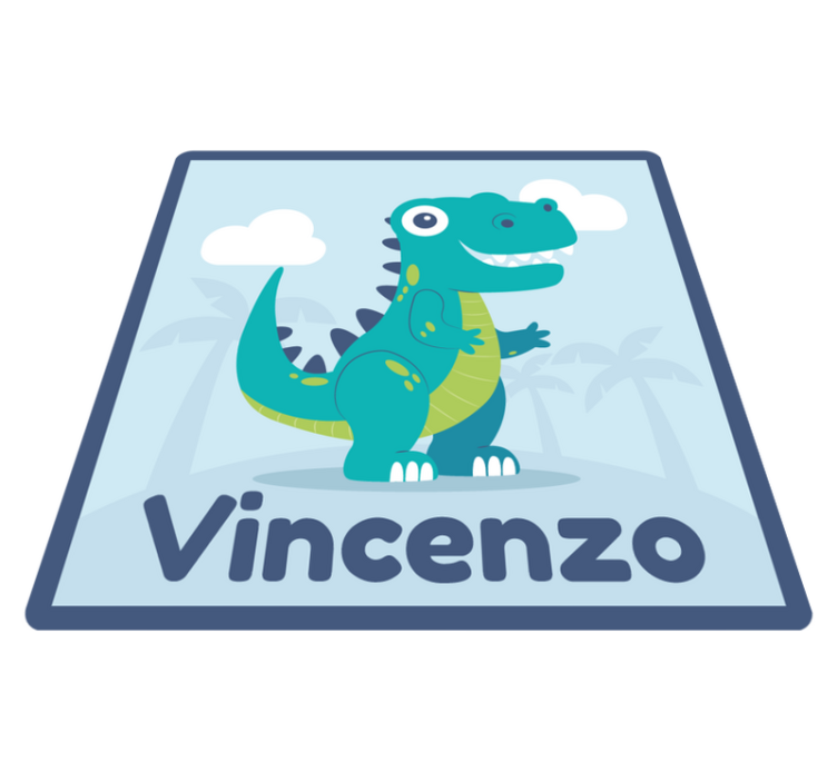 Vinyl Teppich Baby personalisierte dinosaurier-illustration - TenStickers