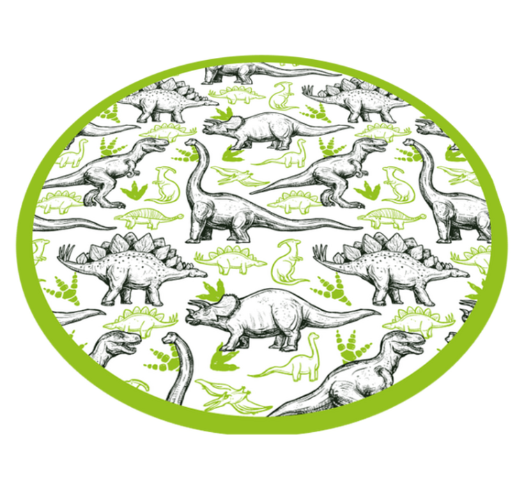 Vinylteppich Tiere Zweifarbiger doodle-dinosaurier-druck - TenStickers