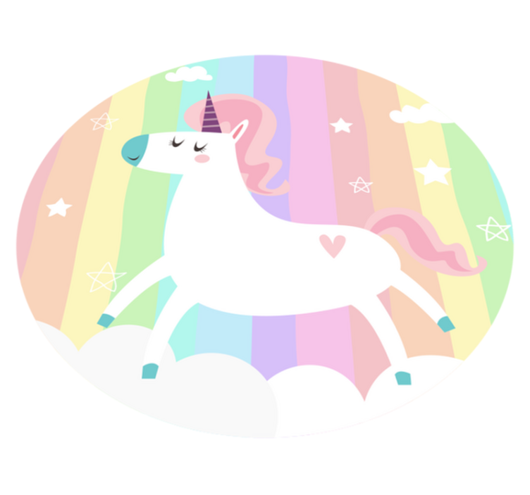 Vinyl Teppich Kinderzimmer einhorn regenbogen dekor - TenStickers