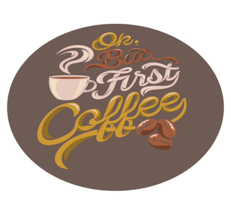 Vinyl Teppich Spruch typografie zum thema kaffee - TenStickers