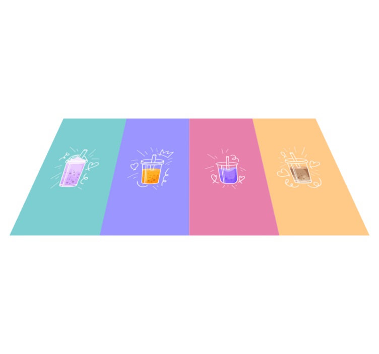 Vinyl Teppich Spruch getränke-doodle-quadrate - TenStickers