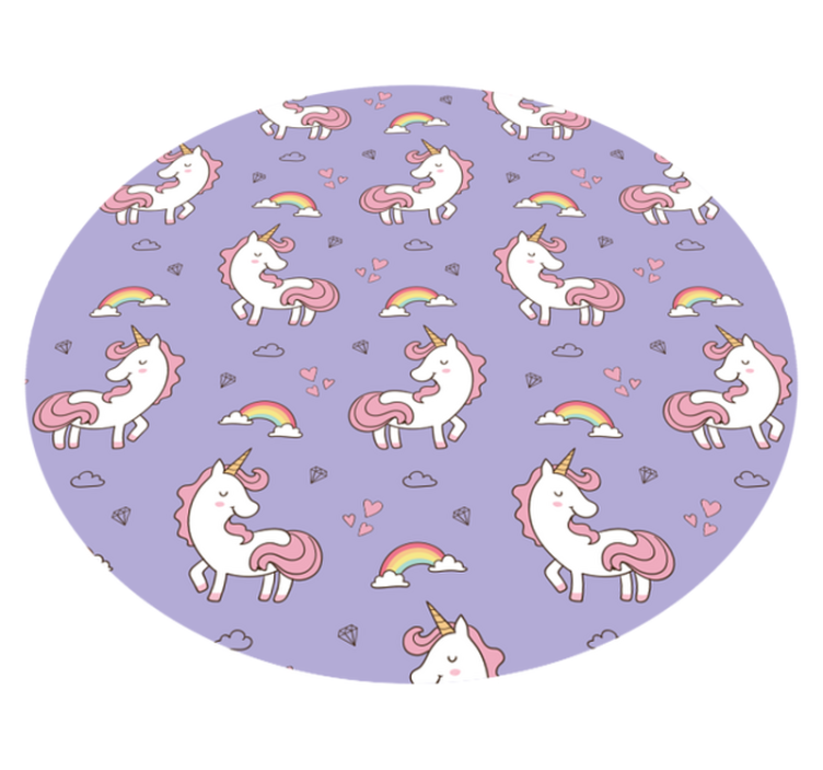 Vinyl Teppich Kinder einhorn fantasie muster - TenStickers