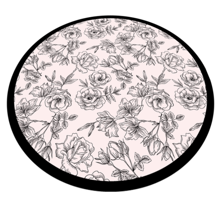 Vinyl Teppich Blumen blumenmuster kreis - TenStickers