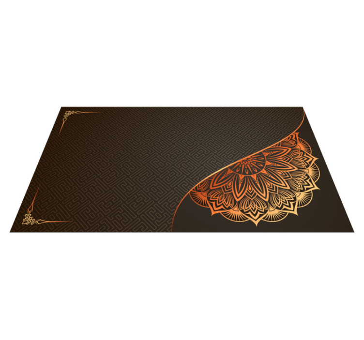 Vinyl teppich mandala mit ecken-design - TenStickers
