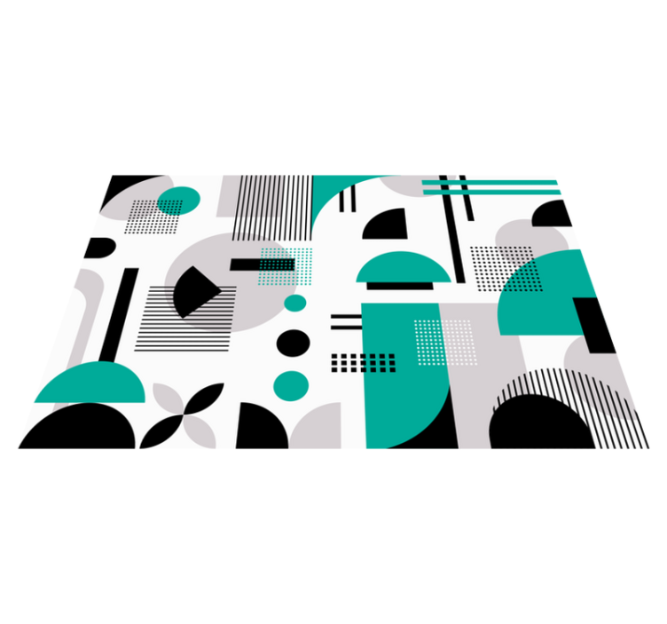 Vinyl Teppich modern türkisfarbene geometrische formen - TenStickers