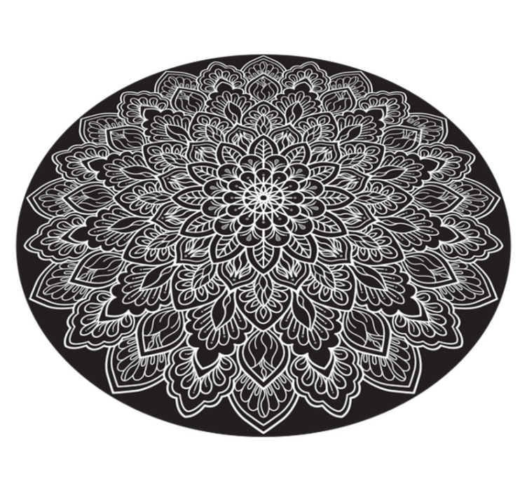 Vinyl Teppich Mandala elegantes monochromes konzept - TenStickers