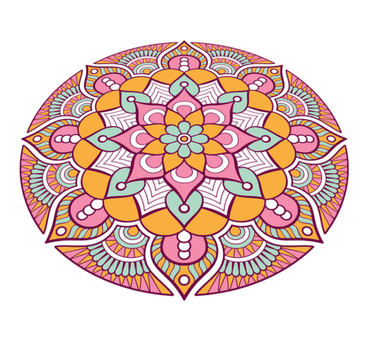 Vinyl Teppich Mandala lebendiges florales konzept - TenStickers