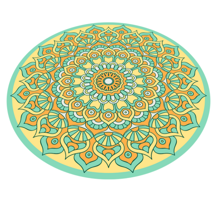 Vinyl teppich mandala im kreisförmigen design - TenStickers