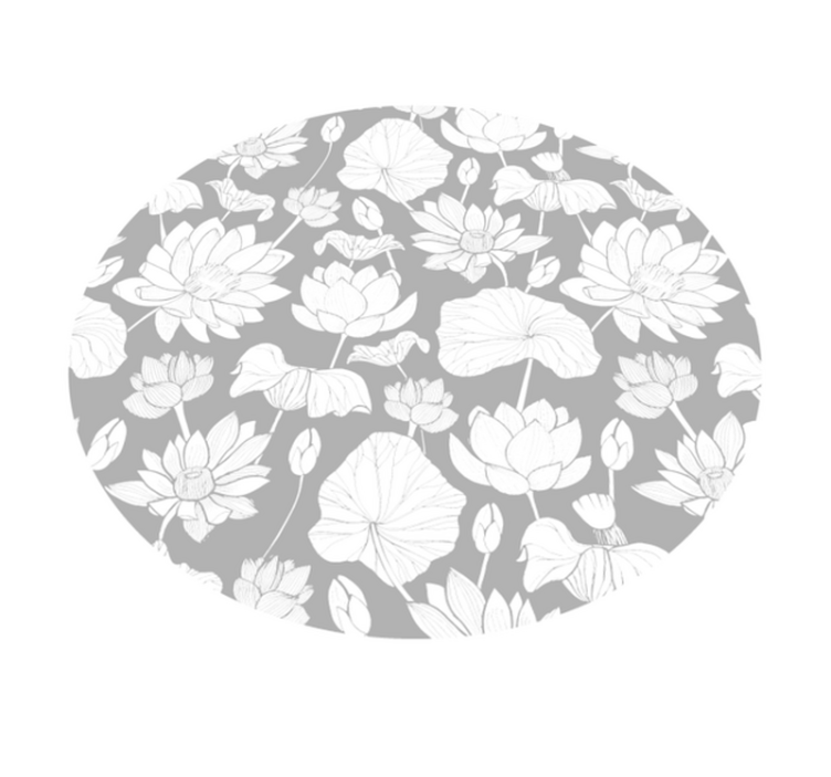 Vinyl Teppich Blumen floral monochrom - TenStickers