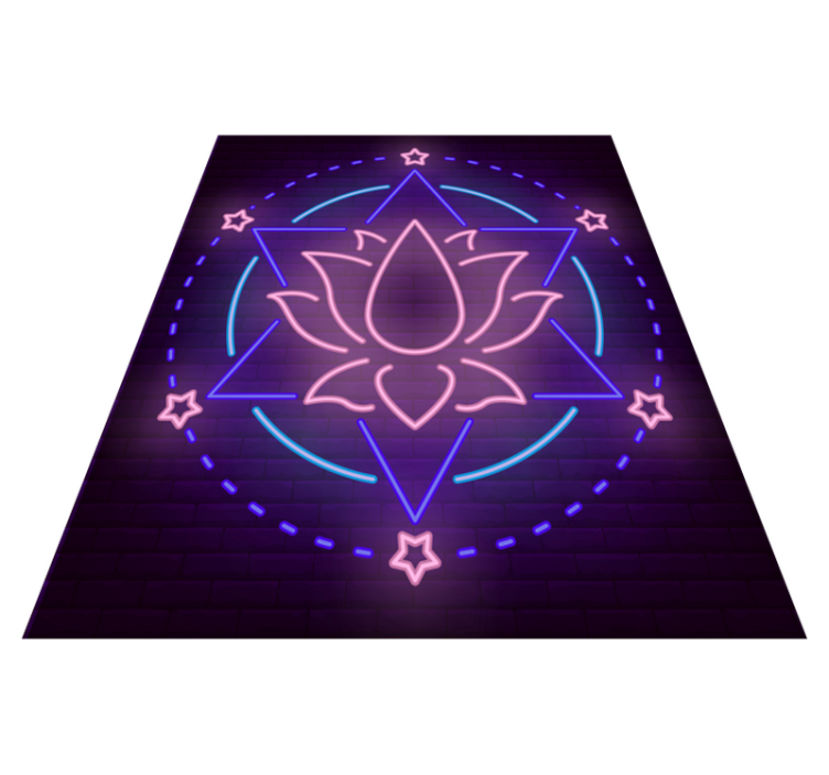 Vinyl teppich mandala neon muster - TenStickers