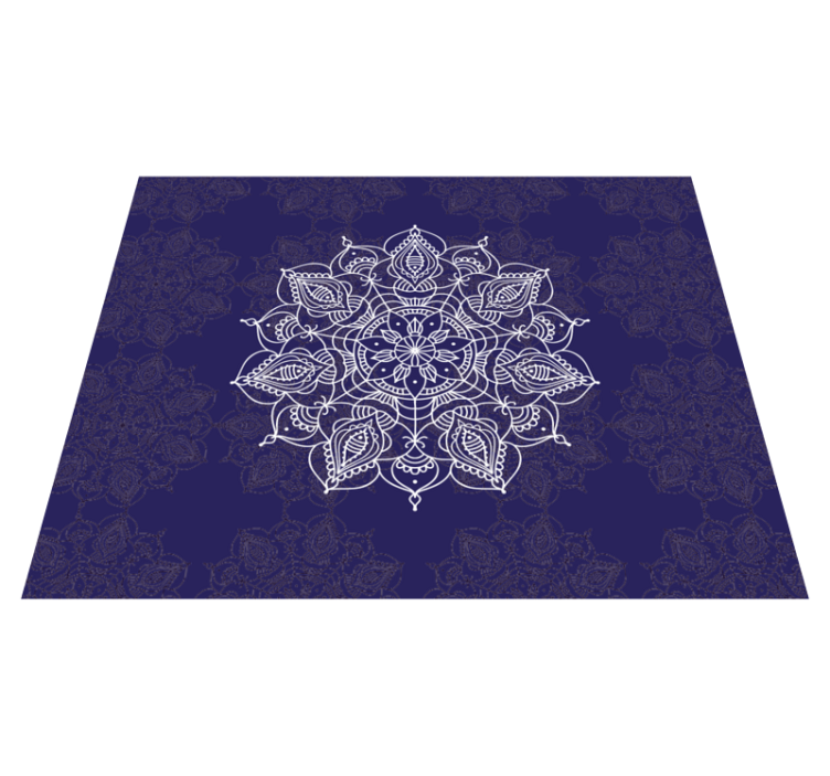 Vinyl teppich mandala mit filigranem blumendesign - TenStickers