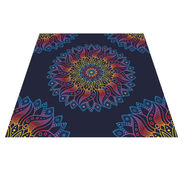 Vinyl teppich mandala farbenfrohes lebhaftes motiv - TenStickers