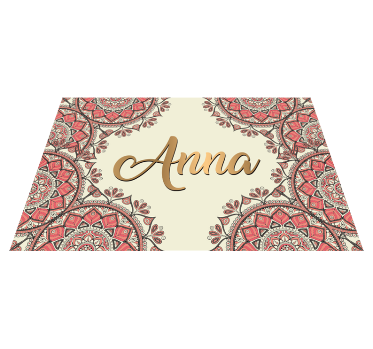 Vinyl Teppich mit Namen Mandalamuster - TenStickers
