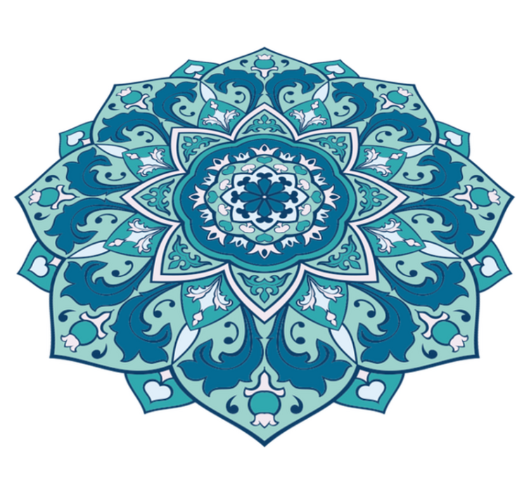 Vinyl Teppich Mandala blaues elegantes muster - TenStickers