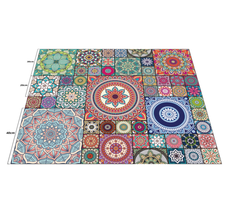 Vinyl teppich mandala mit mandala mustern - TenStickers