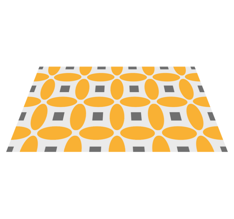 Vinylteppich geometrisch Orangenblüten moderne fliese - TenStickers