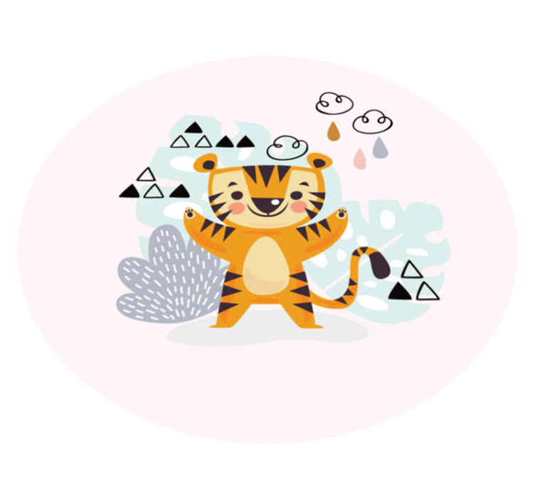 Vinyl Teppich Baby fröhlicher tiger - TenStickers