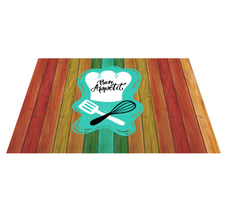 Vinyl Teppich Spruch guten appetit-emblem - TenStickers