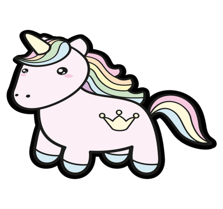 Vinylteppich kindlich pastell einhorn illustration - TenStickers