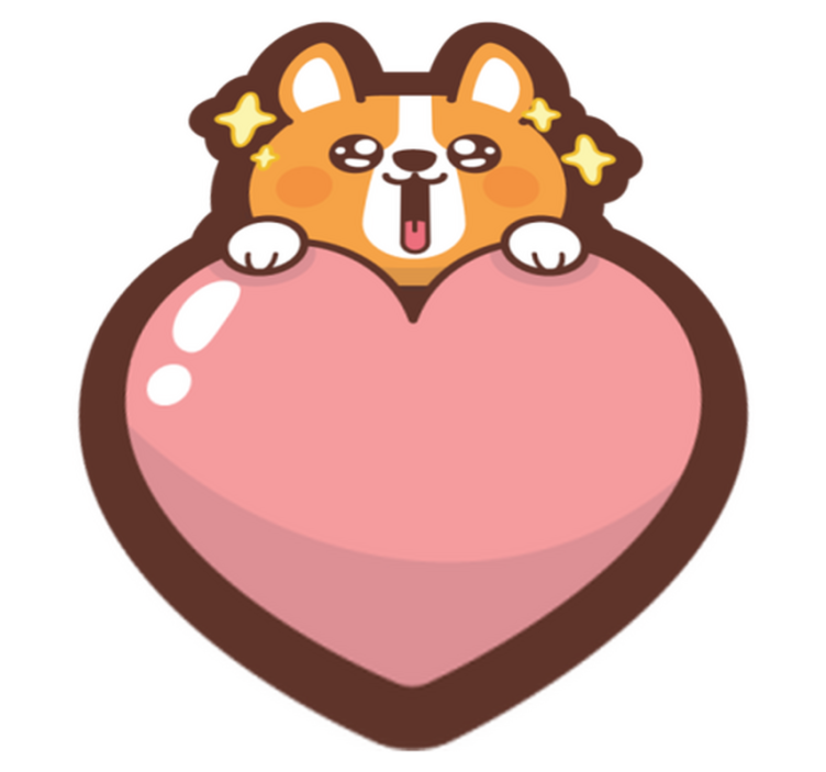 Vinylteppich kindlich corgi-herz-abbildung - TenStickers