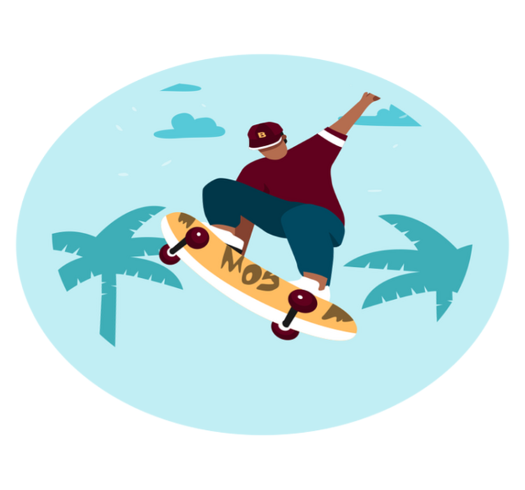Vinyl Teppich Jugendzimmer skateboarding-illustration - TenStickers