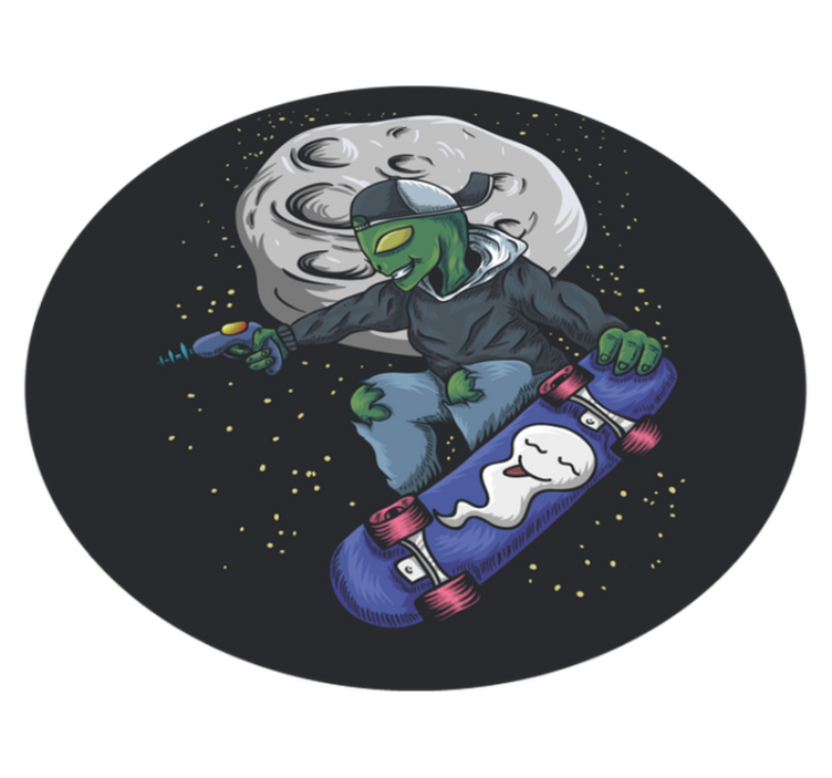 Vinylteppich kindlich skateboard außerirdischer - TenStickers
