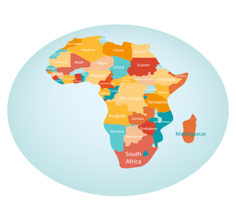 Vinyl Teppich Weltkarte afrika kontur - TenStickers