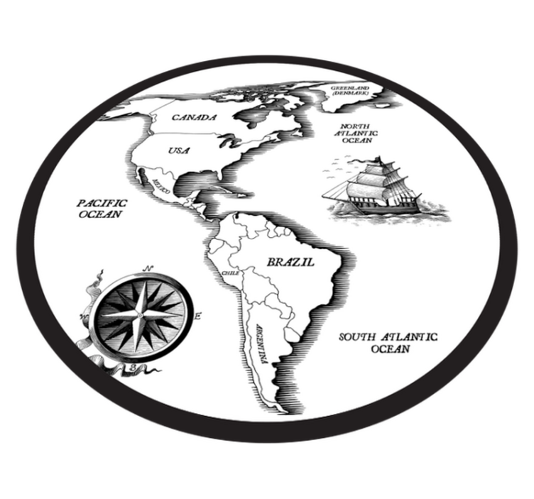 Vinyl Teppich Weltkarte kartografische eleganz - TenStickers