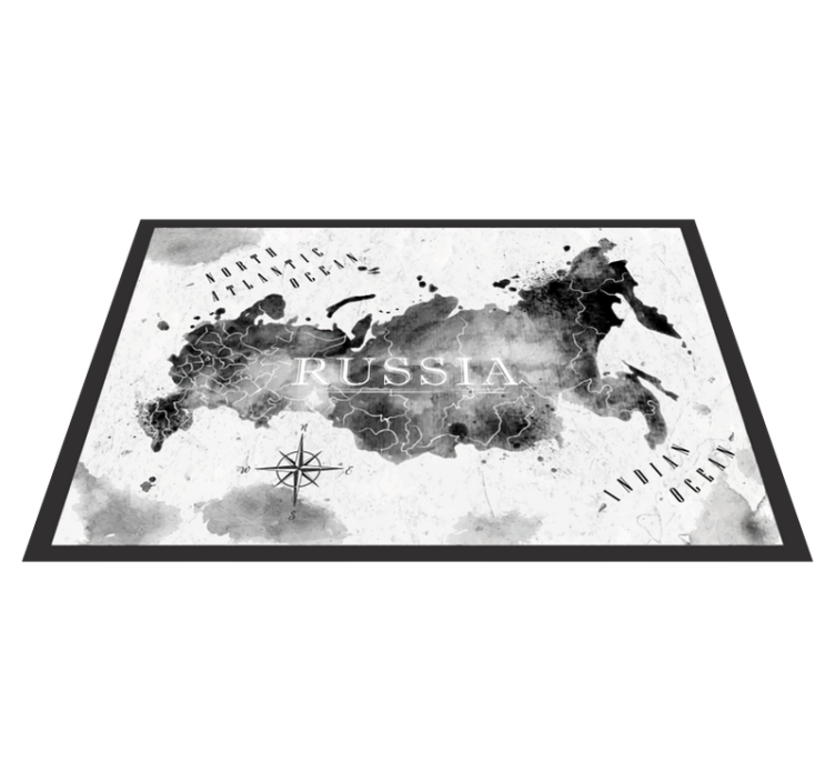 Vinyl teppich weltkarte in monochromer ausführung - TenStickers