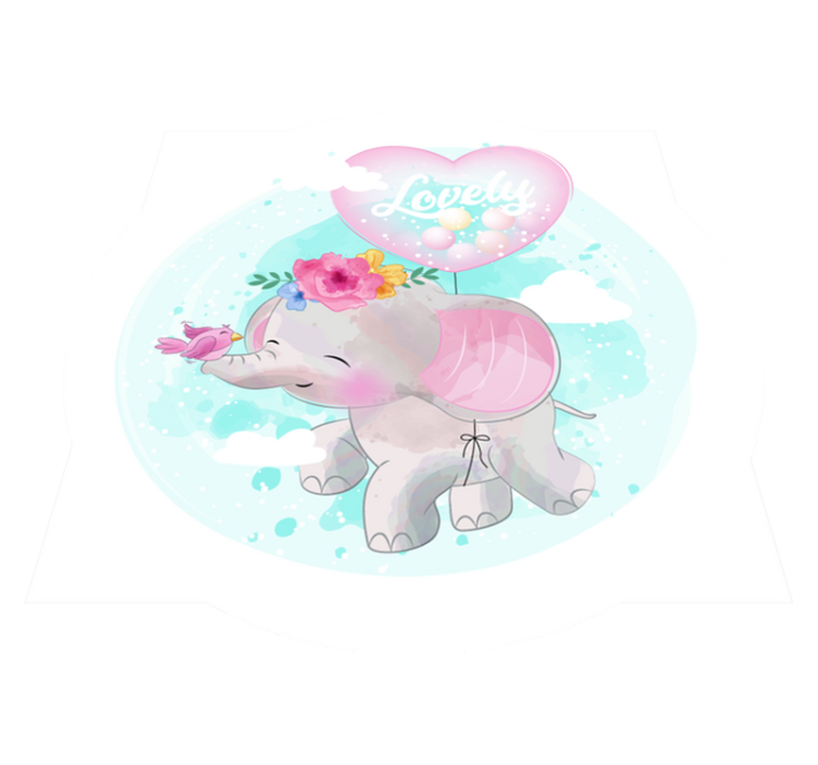 Vinyl Teppich Baby kindliche elefantenillustration - TenStickers