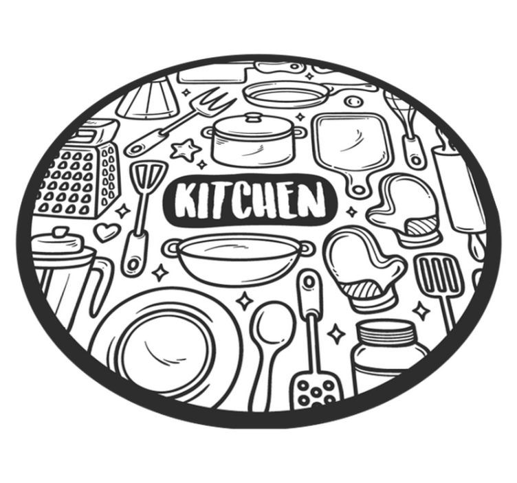 Vinyl Teppich rund essentials-grafik - TenStickers