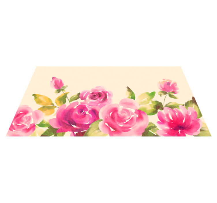 Vinyl Teppich Blumen rosa blumenmuster - TenStickers