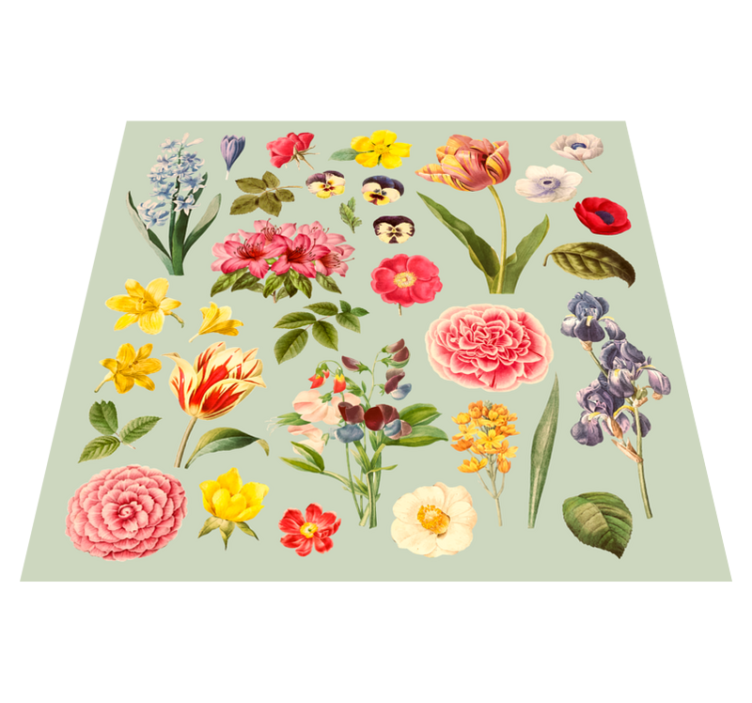 Vinyl Teppich Blumen florale botanische sammlung - TenStickers
