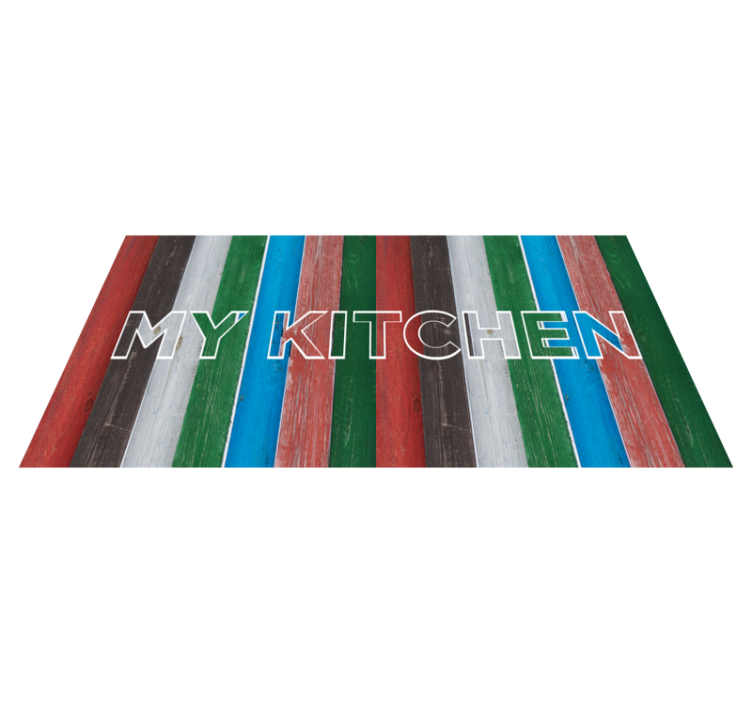 Vinyl teppich küche gestreift bunt - TenStickers