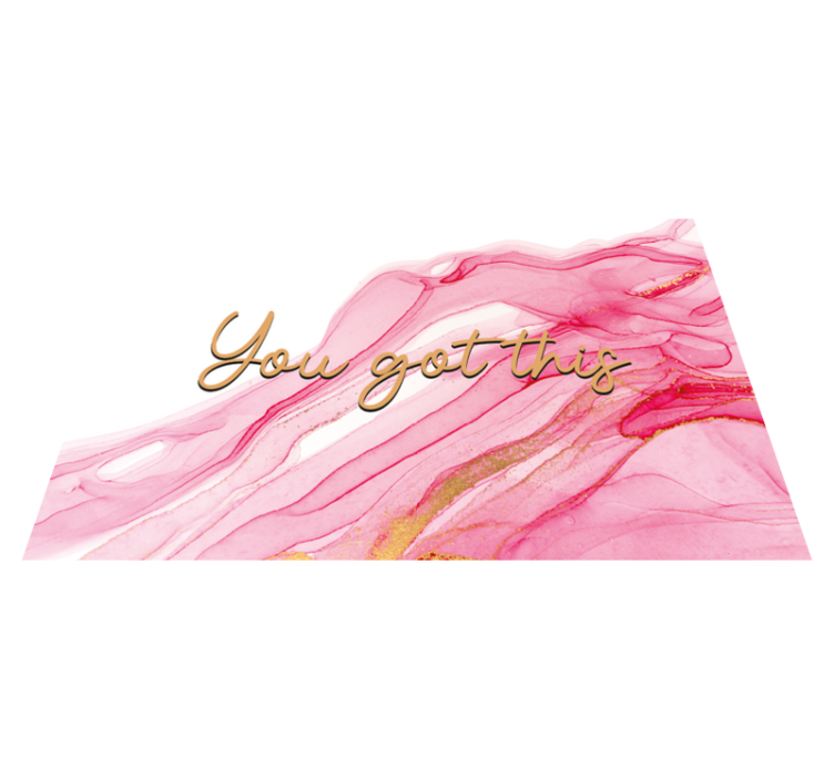 Vinyl teppich spruch mit marmor-effekt du schaffst das - TenStickers