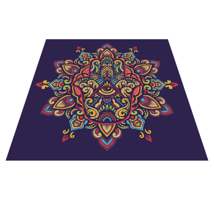 Vinyl Teppich Mandala blaues hintergrunddesign - TenStickers