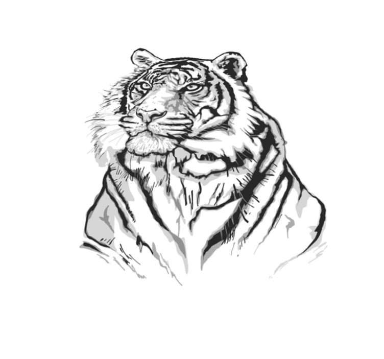 Vinyl Teppich Tiermuster tiger künstlerisches porträt - TenStickers