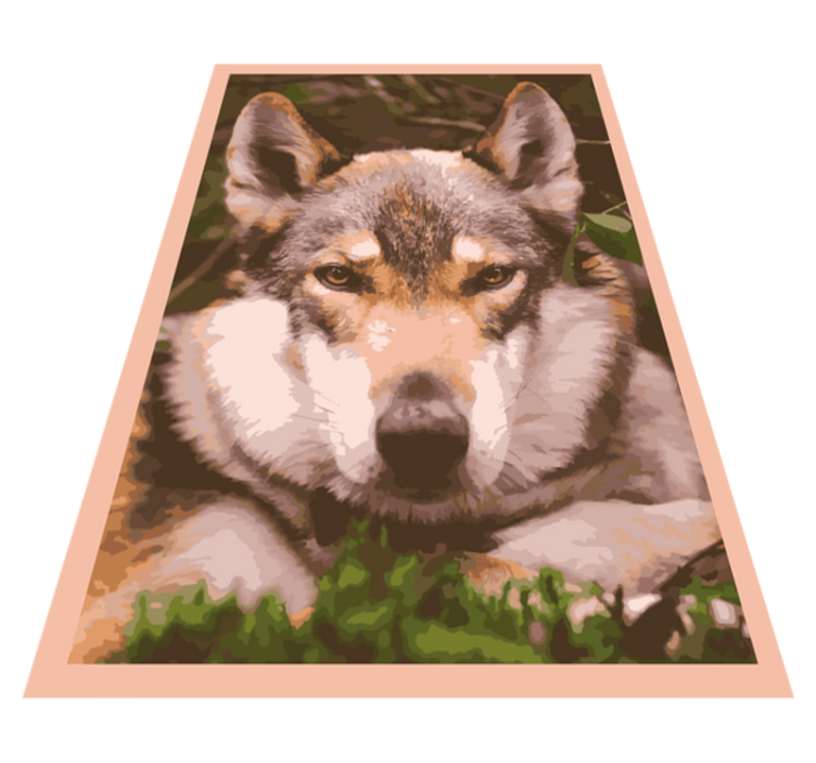 Vinyl Teppich Tiere wolfskopf-design - TenStickers