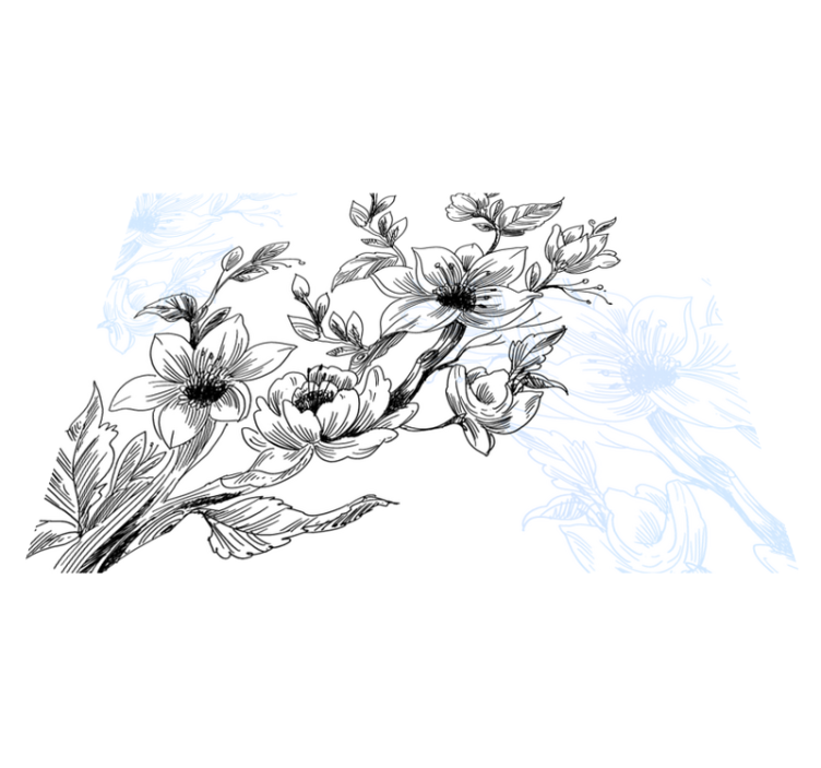 Vinyl Teppich Blumen azurblaues blütenkonzept - TenStickers