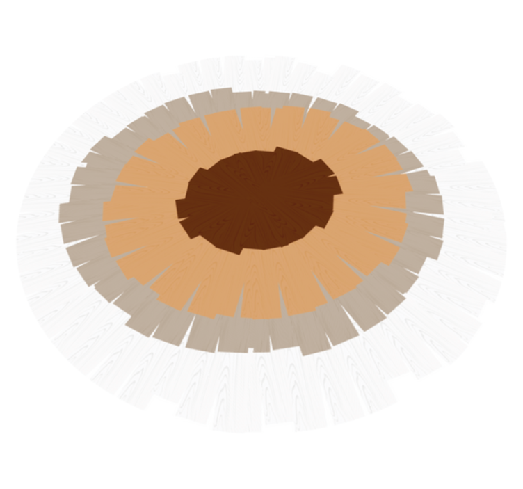 Vinylteppich Holzoptik kreisförmiges kofferraumdesign - TenStickers