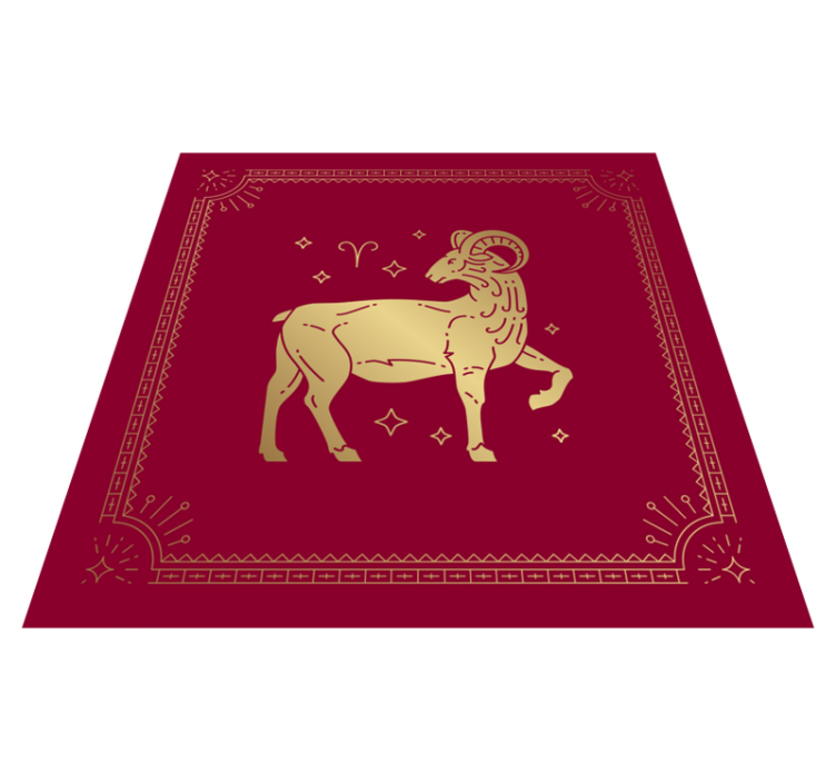 Vinyl Teppich Tiere goldenes widdersymbol - TenStickers