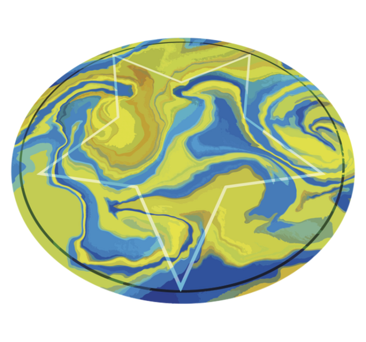 Vinyl Teppich blauer und gelber Stern - TenStickers