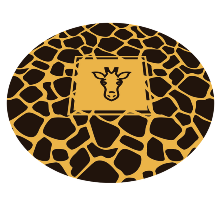 Vinyl Teppich Tiermuster giraffenmuster rund - TenStickers