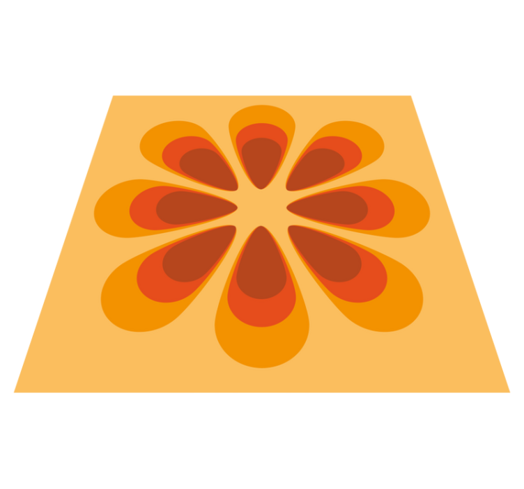 Vinyl Teppich Wohnzimmer retro-blumenform - TenStickers