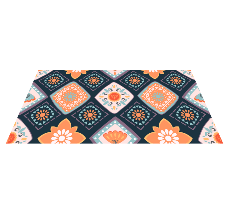 Vinyl Teppich Bad lebendiges florales design - TenStickers