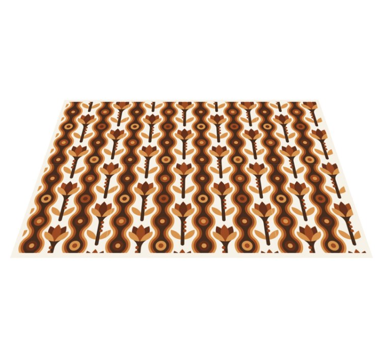 Vinyl Teppich Blumen groovige florale wellen - TenStickers