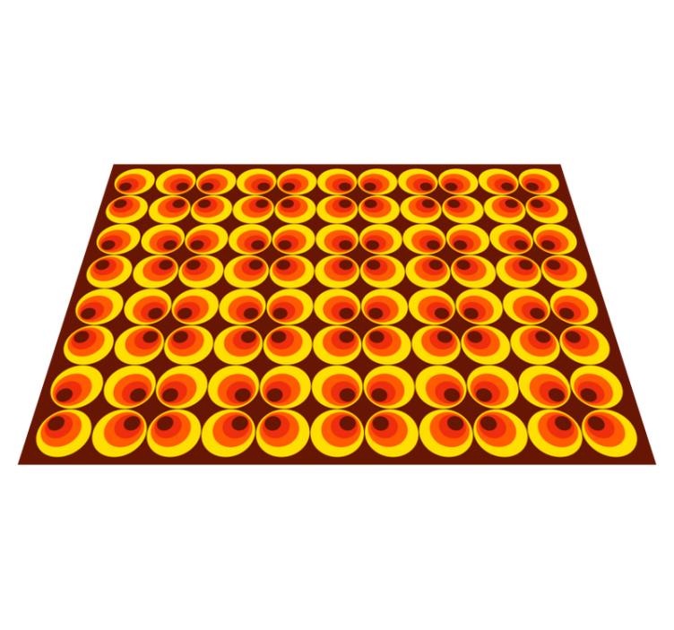 Vinylteppich Vintage 70er jahre pop orange kreise - TenStickers